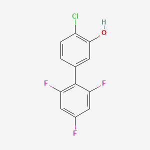 molecular formula C12H6ClF3O B6381473 2-Chloro-5-(2,4,6-trifluorophenyl)phenol, 95% CAS No. 1262001-01-3