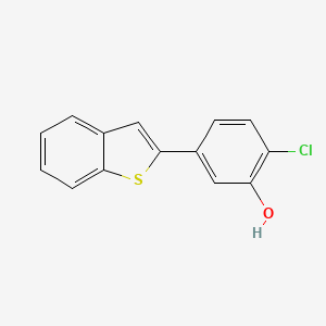 molecular formula C14H9ClOS B6381475 5-[Benzo(b)thiophen-2-yl]-2-chlorophenol, 95% CAS No. 1261955-95-6
