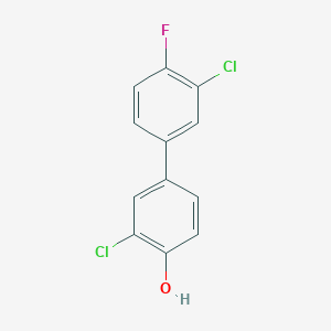molecular formula C12H7Cl2FO B6381483 2-Chloro-4-(3-chloro-4-fluorophenyl)phenol, 95% CAS No. 1261951-57-8