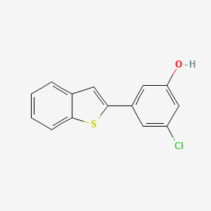 molecular formula C14H9ClOS B6381499 5-[Benzo(b)thiophen-2-yl]-3-chlorophenol, 95% CAS No. 1261897-23-7