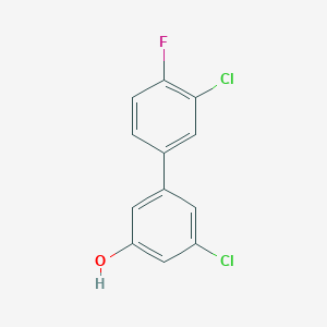 molecular formula C12H7Cl2FO B6381507 3-Chloro-5-(3-chloro-4-fluorophenyl)phenol, 95% CAS No. 1261902-45-7