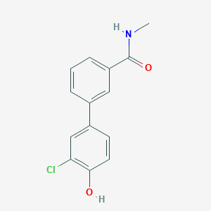 molecular formula C14H12ClNO2 B6381512 2-Chloro-4-[3-(N-methylaminocarbonyl)phenyl]phenol, 95% CAS No. 1261928-76-0