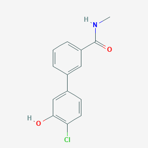 molecular formula C14H12ClNO2 B6381527 2-Chloro-5-[3-(N-methylaminocarbonyl)phenyl]phenol, 95% CAS No. 1261899-30-2