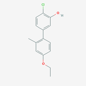 molecular formula C15H15ClO2 B6381535 2-Chloro-5-(4-ethoxy-2-methylphenyl)phenol, 95% CAS No. 1261920-98-2