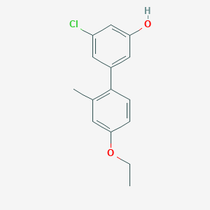molecular formula C15H15ClO2 B6381547 3-Chloro-5-(4-ethoxy-2-methylphenyl)phenol, 95% CAS No. 1261902-46-8