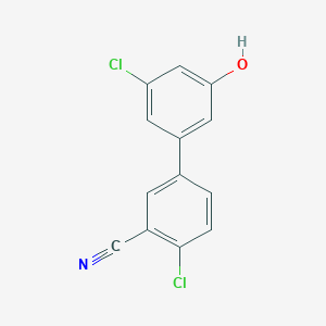 molecular formula C13H7Cl2NO B6381587 3-Chloro-5-(4-chloro-3-cyanophenyl)phenol, 95% CAS No. 1261902-47-9