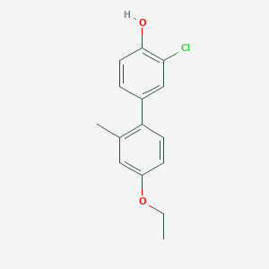 molecular formula C15H15ClO2 B6381591 2-Chloro-4-(4-ethoxy-2-methylphenyl)phenol, 95% CAS No. 1261983-33-8