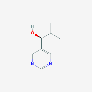 molecular formula C8H12N2O B063816 (S)-alpha-Isopropyl-5-pyrimidinemethanol CAS No. 173068-90-1