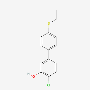 molecular formula C14H13ClOS B6381621 2-Chloro-5-(4-ethylthiophenyl)phenol, 95% CAS No. 1261972-23-9