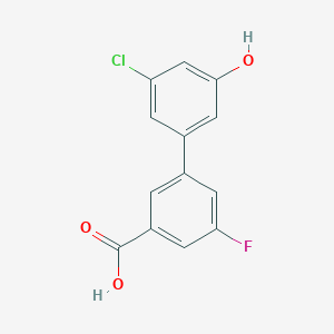 molecular formula C13H8ClFO3 B6381633 5-(3-Carboxy-5-fluorophenyl)-3-chlorophenol, 95% CAS No. 1261972-32-0