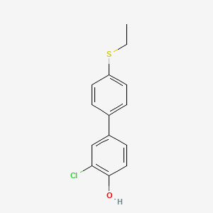 molecular formula C14H13ClOS B6381653 2-Chloro-4-(4-ethylthiophenyl)phenol, 95% CAS No. 1261908-64-8