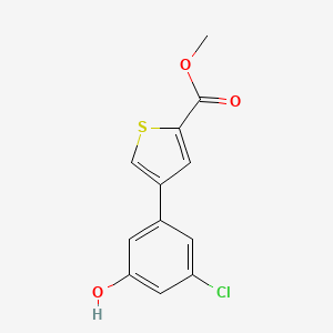 molecular formula C12H9ClO3S B6381694 3-Chloro-5-[5-(methoxycarbonyl)thiophen-3-yl]phenol, 95% CAS No. 1261943-63-8