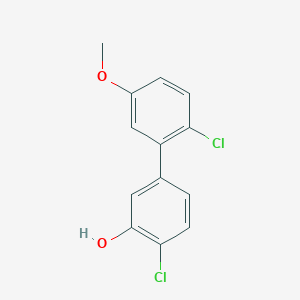 molecular formula C13H10Cl2O2 B6381697 2-Chloro-5-(2-chloro-5-methoxyphenyl)phenol, 95% CAS No. 1261888-42-9