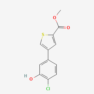 molecular formula C12H9ClO3S B6381711 2-Chloro-5-[5-(methoxycarbonyl)thiophen-3-yl]phenol, 95% CAS No. 1261943-44-5