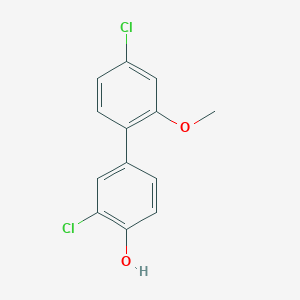 molecular formula C13H10Cl2O2 B6381716 2-Chloro-4-(4-chloro-2-methoxyphenyl)phenol, 95% CAS No. 1261897-28-2
