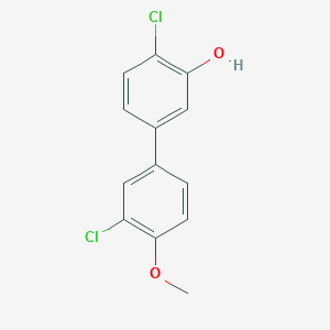 molecular formula C13H10Cl2O2 B6381723 2-Chloro-5-(3-chloro-4-methoxyphenyl)phenol, 95% CAS No. 1261943-65-0