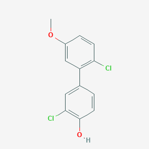 molecular formula C13H10Cl2O2 B6381734 2-Chloro-4-(2-chloro-5-methoxyphenyl)phenol, 95% CAS No. 1261921-22-5