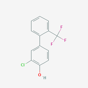 molecular formula C13H8ClF3O B6381750 2-Chloro-4-(2-trifluoromethylphenyl)phenol, 95% CAS No. 1261599-07-8