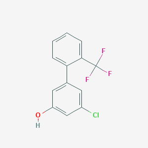 molecular formula C13H8ClF3O B6381764 3-Chloro-5-(2-trifluoromethylphenyl)phenol, 95% CAS No. 1261492-01-6