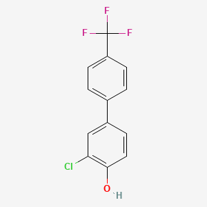 molecular formula C13H8ClF3O B6381769 2-Chloro-4-(4-trifluoromethylphenyl)phenol, 95% CAS No. 1261581-45-6