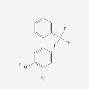 molecular formula C13H8ClF3O B6381797 2-Chloro-5-(2-trifluoromethylphenyl)phenol, 95% CAS No. 1261846-60-9