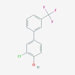 molecular formula C13H8ClF3O B6381807 2-Chloro-4-(3-trifluoromethylphenyl)phenol, 95% CAS No. 1044209-15-5