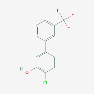 molecular formula C13H8ClF3O B6381813 2-Chloro-5-(3-trifluoromethylphenyl)phenol, 95% CAS No. 1261857-41-3
