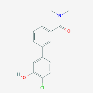 molecular formula C15H14ClNO2 B6381844 2-Chloro-5-[3-(N,N-dimethylaminocarbonyl)phenyl]phenol, 95% CAS No. 1261943-99-0