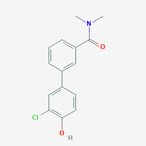 molecular formula C15H14ClNO2 B6381847 2-Chloro-4-[3-(N,N-dimethylaminocarbonyl)phenyl]phenol, 95% CAS No. 1261897-31-7