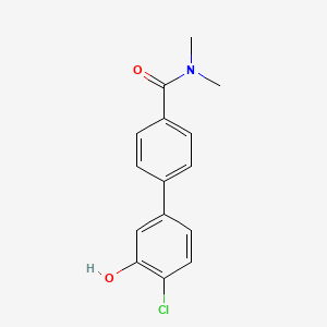 molecular formula C15H14ClNO2 B6381862 2-Chloro-5-[4-(N,N-dimethylaminocarbonyl)phenyl]phenol, 95% CAS No. 1261956-60-8