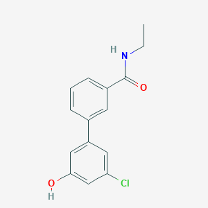 molecular formula C15H14ClNO2 B6381874 3-Chloro-5-[3-(N-ethylaminocarbonyl)phenyl]phenol, 95% CAS No. 1261956-25-5