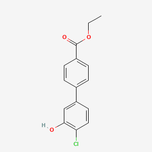 molecular formula C15H13ClO3 B6381880 2-Chloro-5-(4-ethoxycarbonylphenyl)phenol, 95% CAS No. 1261972-74-0
