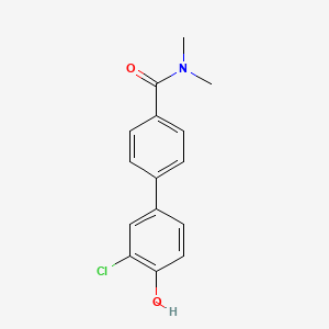 molecular formula C15H14ClNO2 B6381882 2-Chloro-4-[4-(N,N-dimethylaminocarbonyl)phenyl]phenol, 95% CAS No. 1261972-67-1