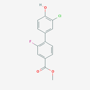 molecular formula C14H10ClFO3 B6381888 2-Chloro-4-(2-fluoro-4-methoxycarbonylphenyl)phenol, 95% CAS No. 1261921-49-6