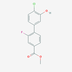 molecular formula C14H10ClFO3 B6381894 2-Chloro-5-(2-fluoro-4-methoxycarbonylphenyl)phenol, 95% CAS No. 1262002-97-0