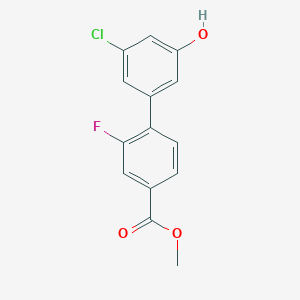 molecular formula C14H10ClFO3 B6381897 3-Chloro-5-(2-fluoro-4-methoxycarbonylphenyl)phenol, 95% CAS No. 1261970-24-4
