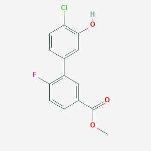 molecular formula C14H10ClFO3 B6381905 2-Chloro-5-(2-fluoro-5-methoxycarbonylphenyl)phenol, 95% CAS No. 1261921-56-5