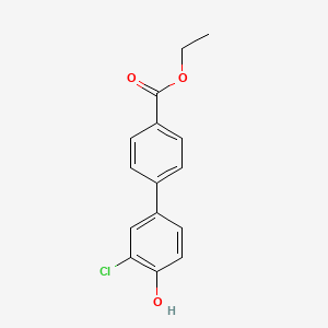 molecular formula C15H13ClO3 B6381907 2-Chloro-4-(4-ethoxycarbonylphenyl)phenol, 95% CAS No. 1261921-45-2