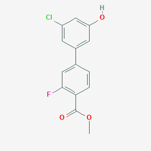 molecular formula C14H10ClFO3 B6381921 3-Chloro-5-(3-fluoro-4-methoxycarbonylphenyl)phenol, 95% CAS No. 1261956-37-9