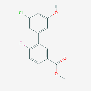 molecular formula C14H10ClFO3 B6381927 3-Chloro-5-(2-fluoro-5-methoxycarbonylphenyl)phenol, 95% CAS No. 1261972-77-3