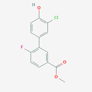 molecular formula C14H10ClFO3 B6381945 2-Chloro-4-(2-fluoro-5-methoxycarbonylphenyl)phenol, 95% CAS No. 1262001-45-5