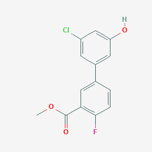 molecular formula C14H10ClFO3 B6381946 3-Chloro-5-(4-fluoro-3-methoxycarbonylphenyl)phenol, 95% CAS No. 1261921-76-9