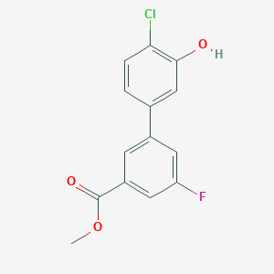 molecular formula C14H10ClFO3 B6381962 2-Chloro-5-(3-fluoro-5-methoxycarbonylphenyl)phenol, 95% CAS No. 1261991-21-2