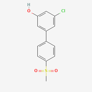 molecular formula C13H11ClO3S B6381966 3-Chloro-5-(4-methylsulfonylphenyl)phenol, 95% CAS No. 1261972-95-5