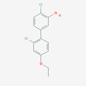 molecular formula C14H12Cl2O2 B6381980 2-Chloro-5-(2-chloro-4-ethoxyphenyl)phenol, 95% CAS No. 1261956-49-3