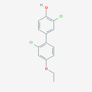 molecular formula C14H12Cl2O2 B6381986 2-Chloro-4-(2-chloro-4-ethoxyphenyl)phenol, 95% CAS No. 1261908-78-4