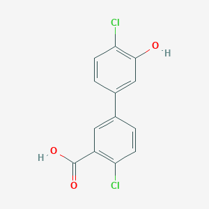 molecular formula C13H8Cl2O3 B6382000 5-(3-Carboxy-4-chlorophenyl)-2-chlorophenol, 95% CAS No. 1261956-74-4