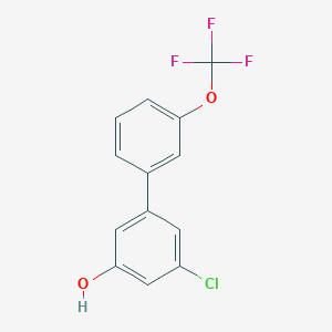 molecular formula C13H8ClF3O2 B6382016 3-Chloro-5-(3-trifluoromethoxyphenyl)phenol, 95% CAS No. 1261460-11-0