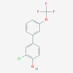 molecular formula C13H8ClF3O2 B6382023 2-Chloro-4-(3-trifluoromethoxyphenyl)phenol, 95% CAS No. 1261752-50-4