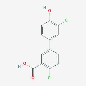 molecular formula C13H8Cl2O3 B6382025 4-(3-Carboxy-4-chlorophenyl)-2-chlorophenol, 95% CAS No. 1261888-47-4